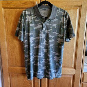Men's Designer Slate & Stone Camouflage Short Sleeve Shirt - Size Medium